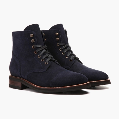 Thursday Boots Captain Men's Lace-Up Boots Blue | NZ36BGZQE