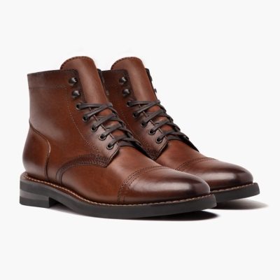 Thursday Boots Captain Men's Lace-Up Boots Brown | NZ42JOISH