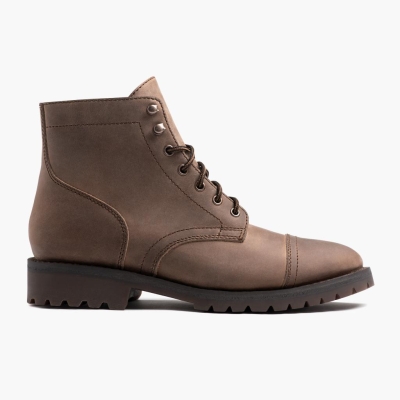 Thursday Boots Captain Men's Lace-Up Boots Brown | NZ73RKMUG