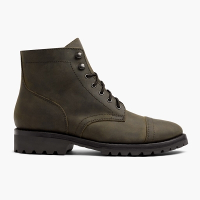 Thursday Boots Captain Men's Lace-Up Boots Olive | NZ80DCIJP