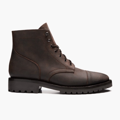 Thursday Boots Captain Men's Lace-Up Boots Brown | NZ89HXNEC