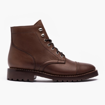 Thursday Boots Captain Men's Lace-Up Boots Brown | NZ91XLHKV