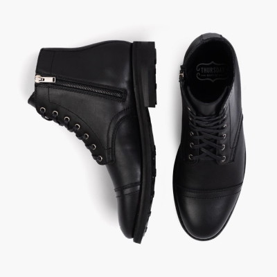 Thursday Boots Major Men's Lace-Up Boots Black | NZ69OIKTD