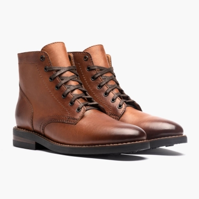 Thursday Boots President Men's Lace-Up Boots Brown | NZ52MLTGO