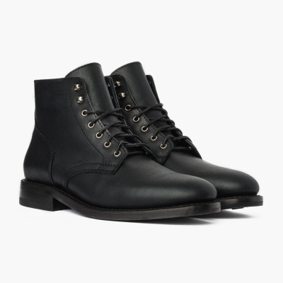 Thursday Boots President Men's Lace-Up Boots Black | NZ52VIDXQ