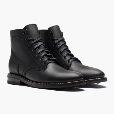 Thursday Boots President Men's Lace-Up Boots Black | NZ78RFQCJ