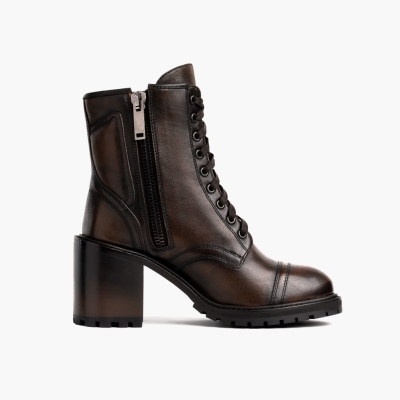 Thursday Boots Rebel Women's Lace-Up Boots Brown | NZ93MFOHK